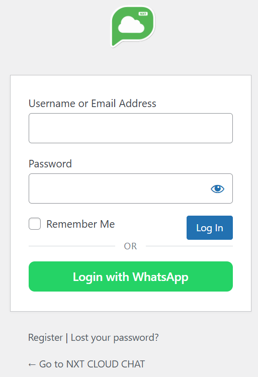 WhatsApp login buttons on a WordPress login page
