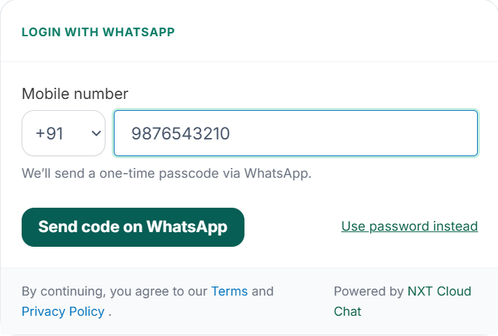 WhatsApp Login Form for WordPress