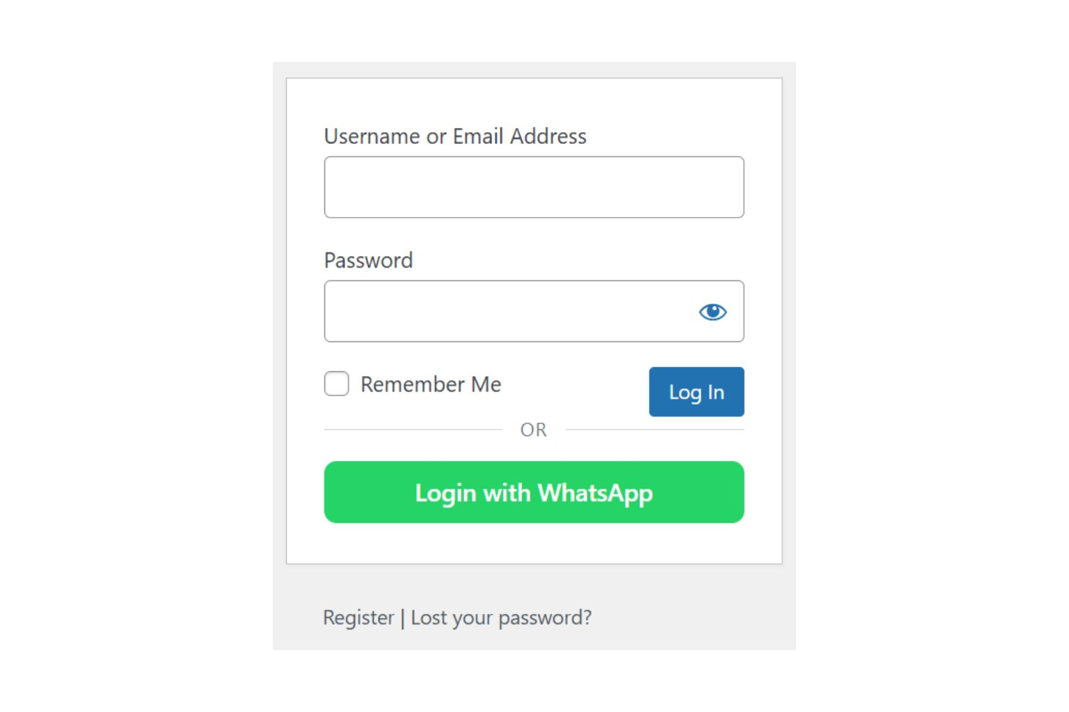 NXT Cloud Chat WhatsApp login buttons for WordPress and WooCommerce My Account